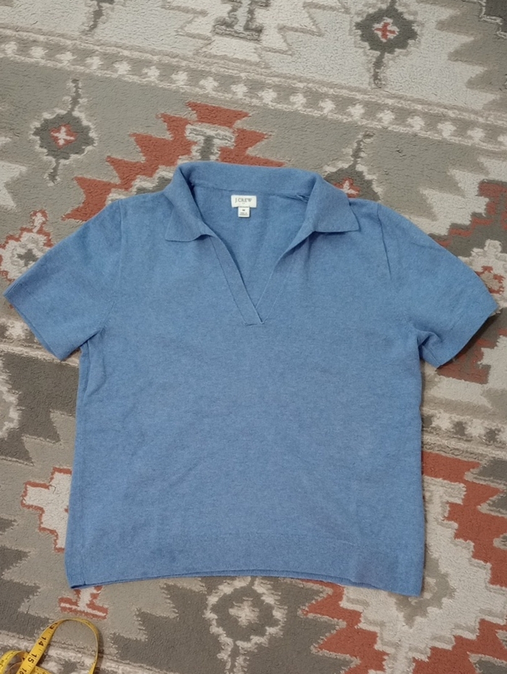J. Crew Light Blue V-Neck Short Sleeve Sweater